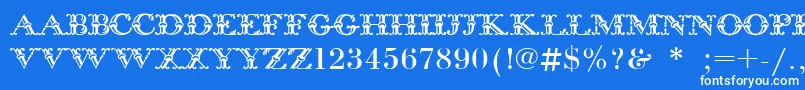 フォントBodoniInitials – 青い背景に白い文字