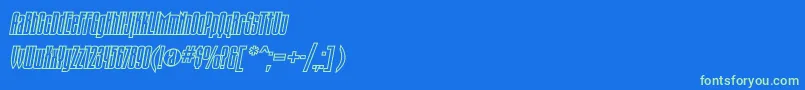 Trn68C-Schriftart – Grüne Schriften auf blauem Hintergrund