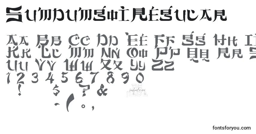 Schriftart SumdumgoiRegular – Alphabet, Zahlen, spezielle Symbole