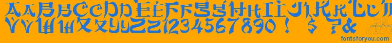 SumdumgoiRegular Font – Blue Fonts on Orange Background
