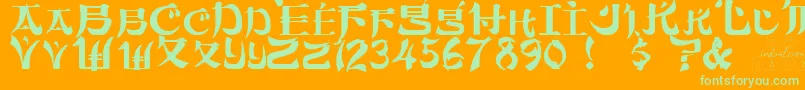 SumdumgoiRegular-Schriftart – Grüne Schriften auf orangefarbenem Hintergrund