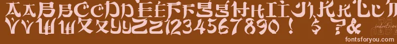 フォントSumdumgoiRegular – 茶色の背景にピンクのフォント