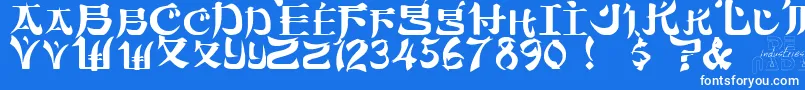 フォントSumdumgoiRegular – 青い背景に白い文字