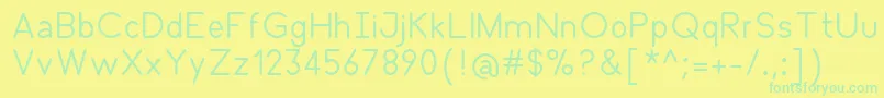 フォントOxbot – 黄色い背景に緑の文字