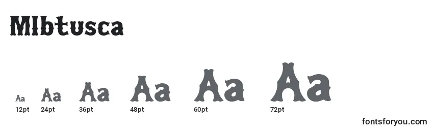 Размеры шрифта Mlbtusca