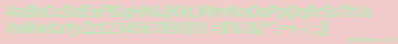 HamburgMediumita Font – Green Fonts on Pink Background