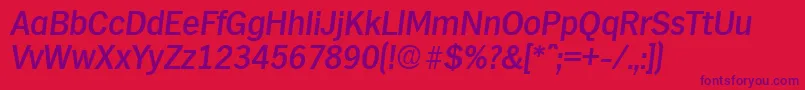 HamburgMediumita Font – Purple Fonts on Red Background