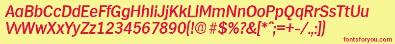 HamburgMediumita Font – Red Fonts on Yellow Background