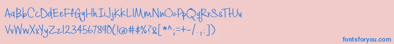 フォントBmdCashewAppleAle – ピンクの背景に青い文字