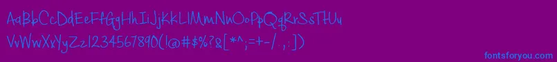 BmdCashewAppleAle-Schriftart – Blaue Schriften auf violettem Hintergrund