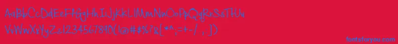 BmdCashewAppleAle-fontti – siniset fontit punaisella taustalla