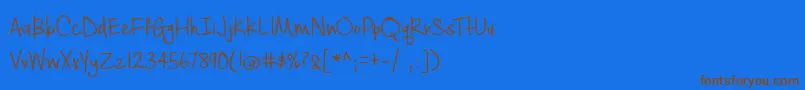 BmdCashewAppleAle-Schriftart – Braune Schriften auf blauem Hintergrund
