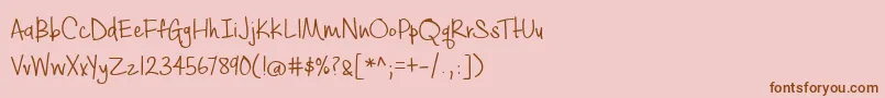 BmdCashewAppleAle-Schriftart – Braune Schriften auf rosa Hintergrund