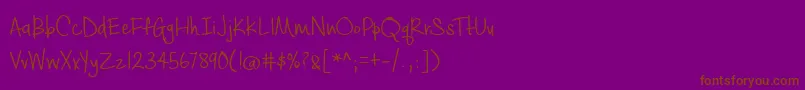 BmdCashewAppleAle-fontti – ruskeat fontit violetilla taustalla