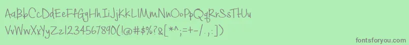 BmdCashewAppleAle-fontti – harmaat kirjasimet vihreällä taustalla