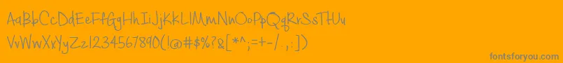 BmdCashewAppleAle-fontti – harmaat kirjasimet oranssilla taustalla