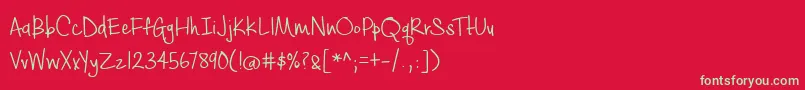 BmdCashewAppleAle-Schriftart – Grüne Schriften auf rotem Hintergrund