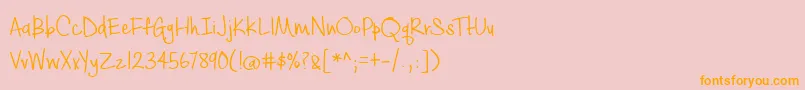 BmdCashewAppleAle-fontti – oranssit fontit vaaleanpunaisella taustalla