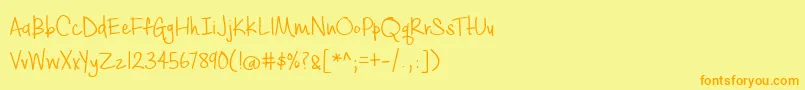 BmdCashewAppleAle-Schriftart – Orangefarbene Schriften auf gelbem Hintergrund