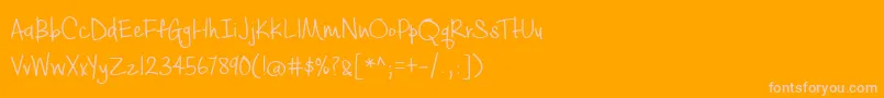 BmdCashewAppleAle-fontti – vaaleanpunaiset fontit oranssilla taustalla
