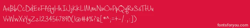 BmdCashewAppleAle-Schriftart – Rosa Schriften auf rotem Hintergrund