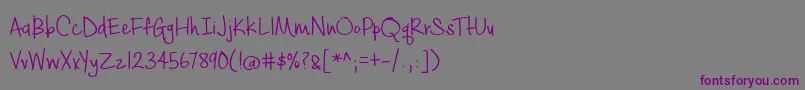 Шрифт BmdCashewAppleAle – фиолетовые шрифты на сером фоне