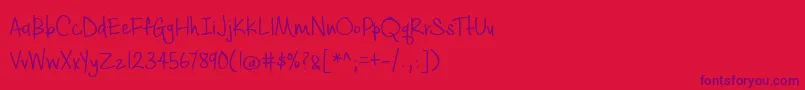 BmdCashewAppleAle-Schriftart – Violette Schriften auf rotem Hintergrund