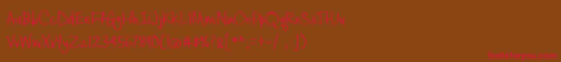 BmdCashewAppleAle-Schriftart – Rote Schriften auf braunem Hintergrund