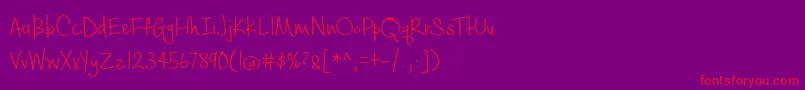BmdCashewAppleAle-fontti – punaiset fontit violetilla taustalla