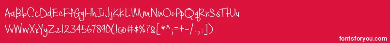 BmdCashewAppleAle-fontti – valkoiset fontit punaisella taustalla