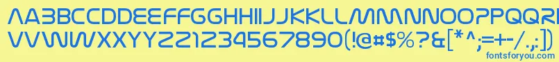 フォントNasalizationltRegular – 青い文字が黄色の背景にあります。