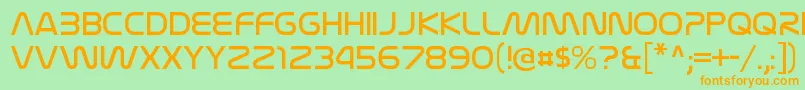 フォントNasalizationltRegular – オレンジの文字が緑の背景にあります。