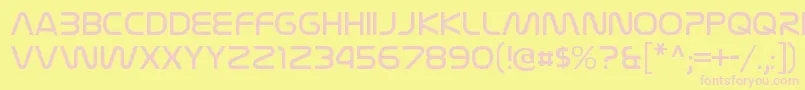 NasalizationltRegular-fontti – vaaleanpunaiset fontit keltaisella taustalla