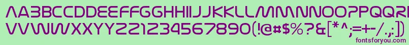 NasalizationltRegular-fontti – violetit fontit vihreällä taustalla
