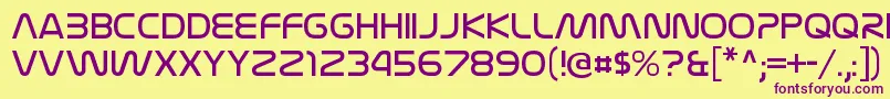 NasalizationltRegular-fontti – violetit fontit keltaisella taustalla