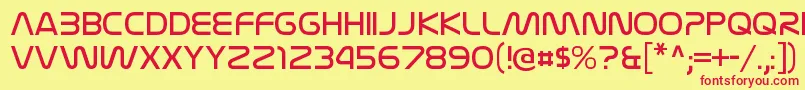NasalizationltRegular-fontti – punaiset fontit keltaisella taustalla