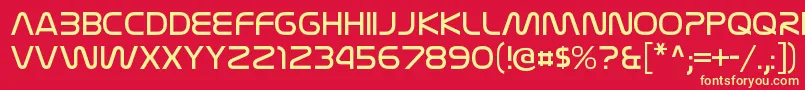 NasalizationltRegular-fontti – keltaiset fontit punaisella taustalla