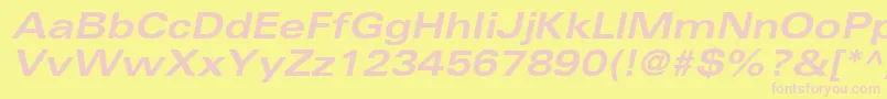 NovaExpandedSsiBoldExpandedItalic Font – Pink Fonts on Yellow Background