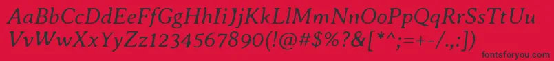 AveriaseriflibreLightitalic Font – Black Fonts on Red Background