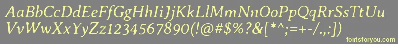 AveriaseriflibreLightitalic Font – Yellow Fonts on Gray Background