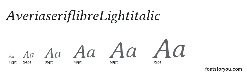 Tamaños de fuente AveriaseriflibreLightitalic