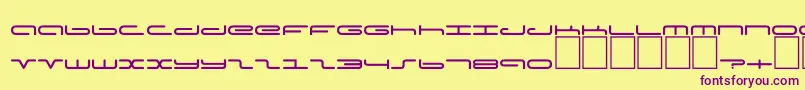Dspoddc-Schriftart – Violette Schriften auf gelbem Hintergrund