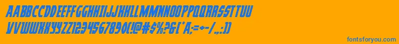 フォントProwlerital – オレンジの背景に青い文字