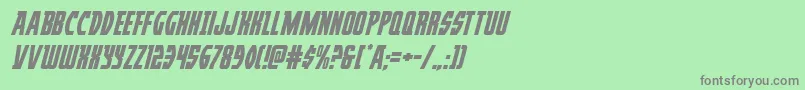 フォントProwlerital – 緑の背景に灰色の文字