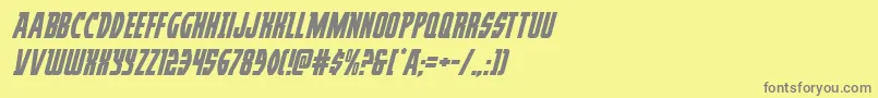 フォントProwlerital – 黄色の背景に灰色の文字