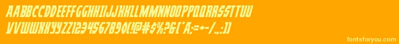 Fonte Prowlerital – fontes amarelas em um fundo laranja