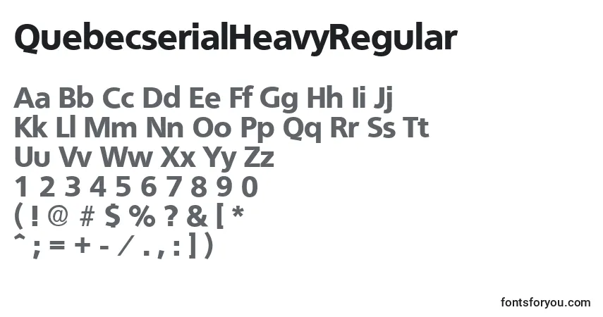 A fonte QuebecserialHeavyRegular – alfabeto, números, caracteres especiais
