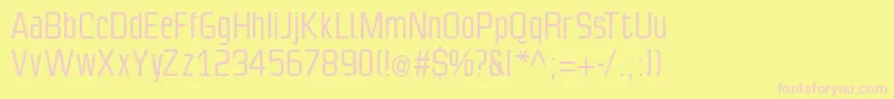 Slimsans Font – Pink Fonts on Yellow Background