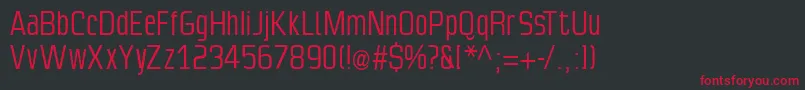 Slimsans Font – Red Fonts on Black Background