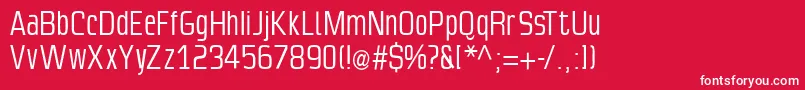 Slimsans Font – White Fonts on Red Background